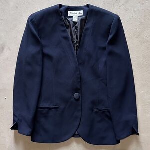 vintage christian dior navy blue blazer